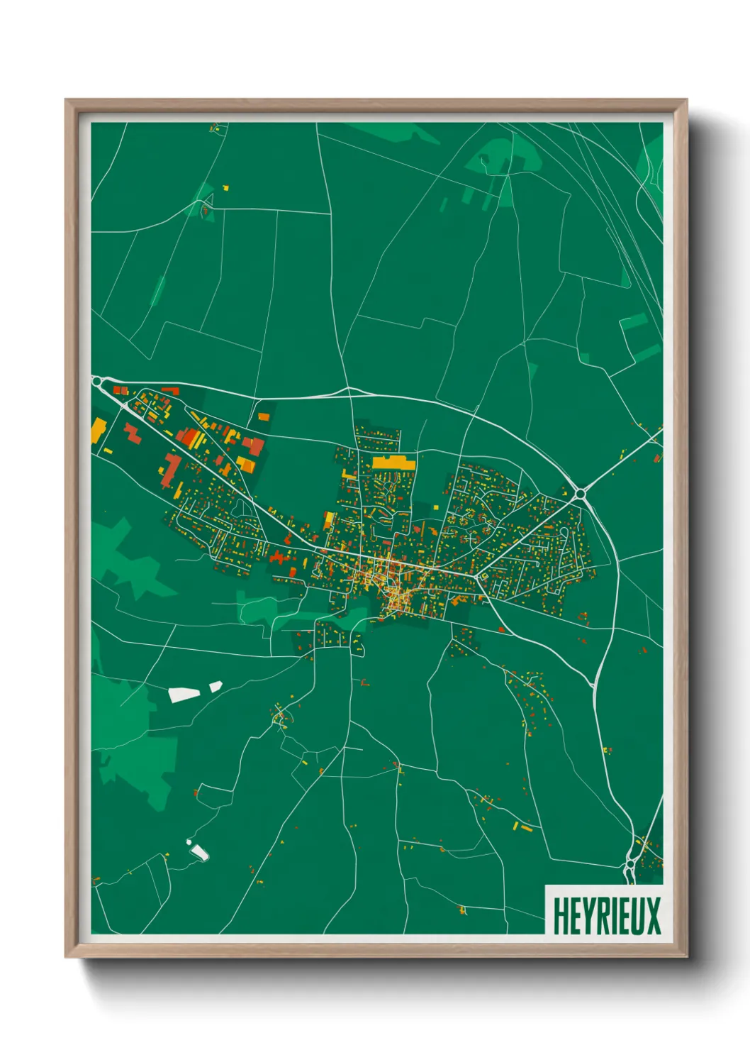 Une affiche de carte sur Heyrieux