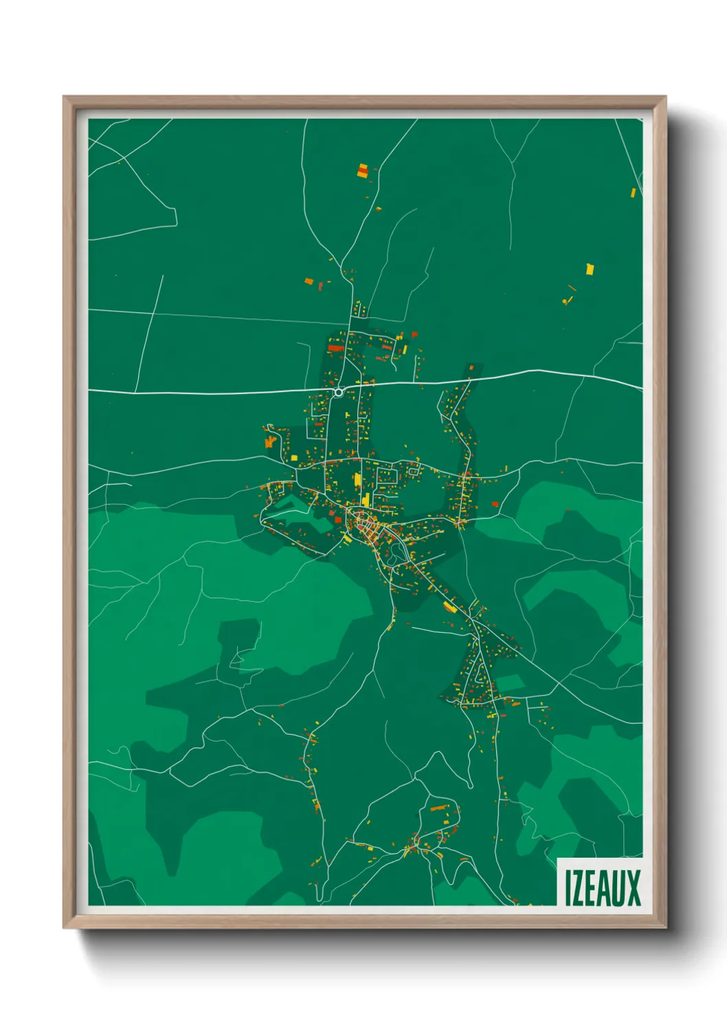 Une affiche de carte sur Izeaux