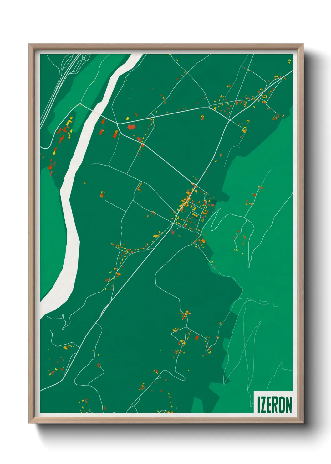 Une affiche de carte sur Izeron