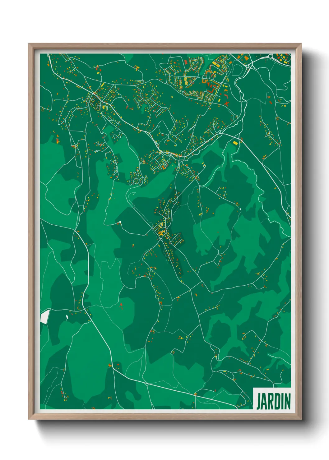 Une affiche de carte sur Jardin