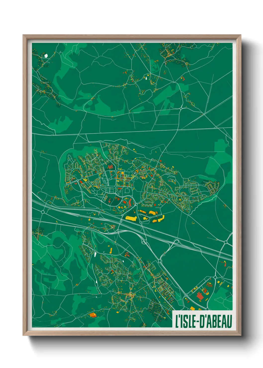 Une affiche de carte sur L'Isle-d'Abeau