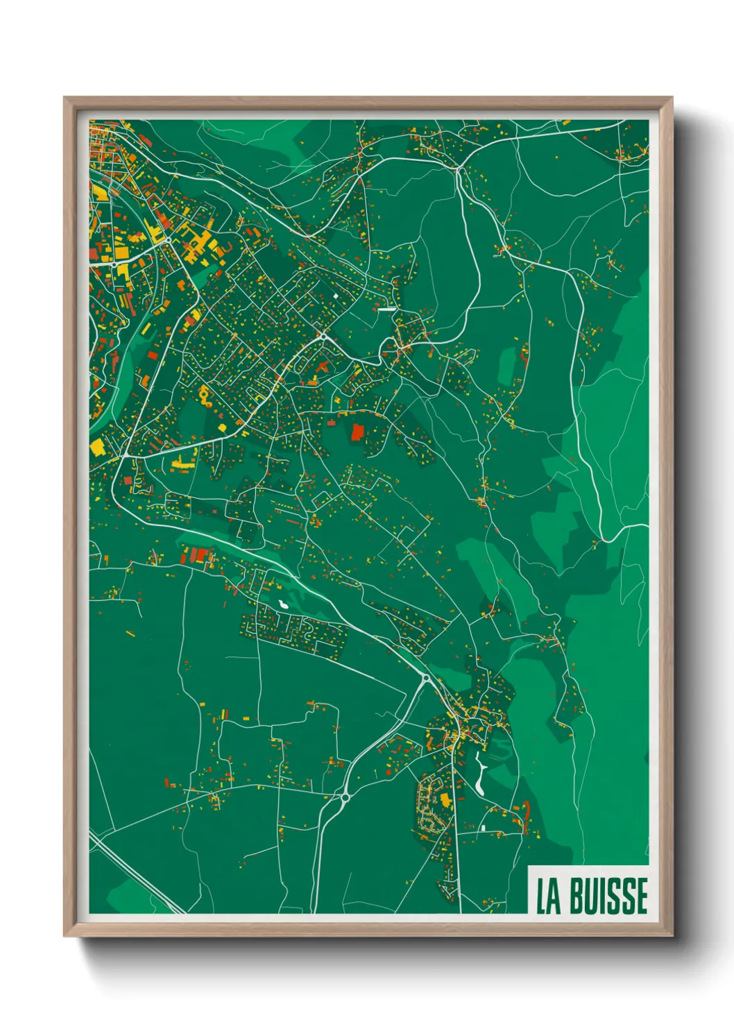 Une affiche de carte sur La Buisse