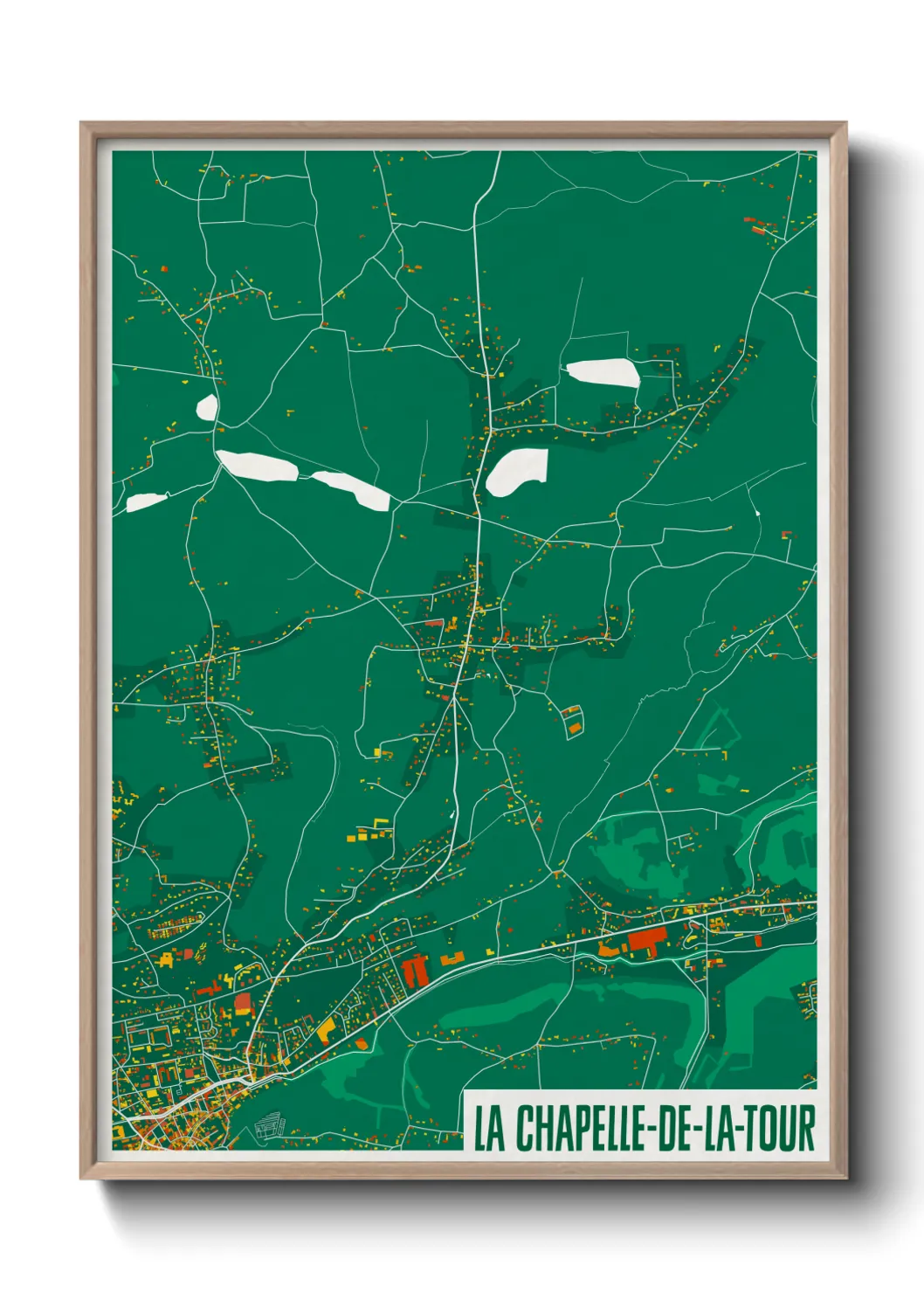 Une affiche de carte sur La Chapelle-de-la-Tour