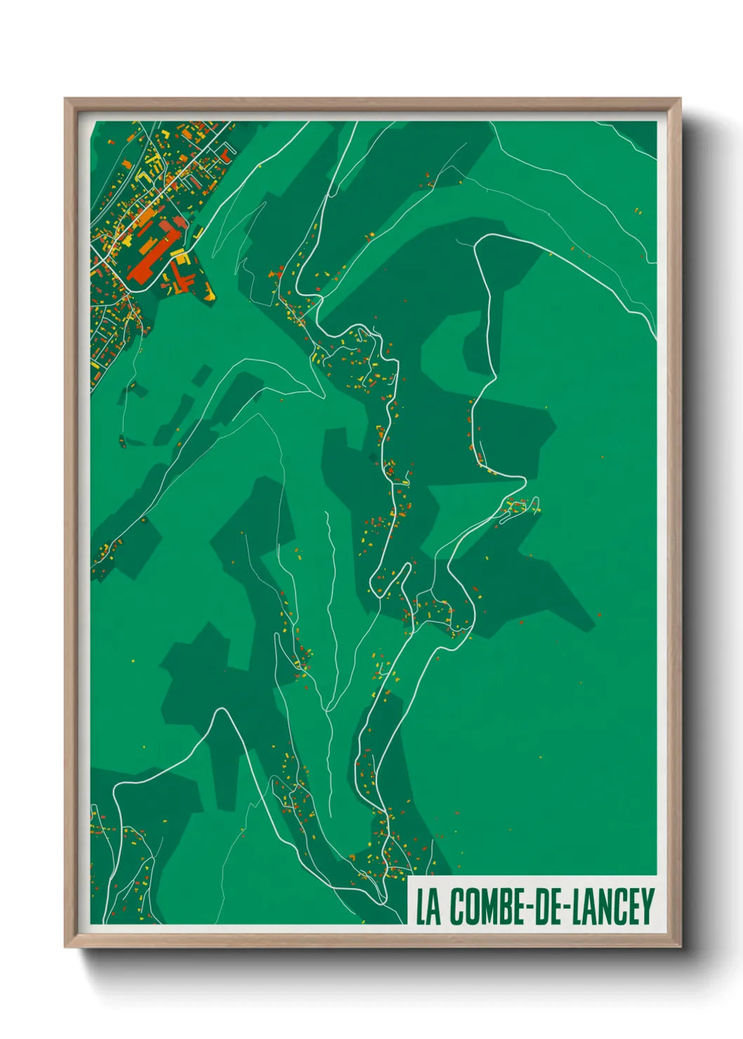 Une affiche de carte sur La Combe-de-Lancey