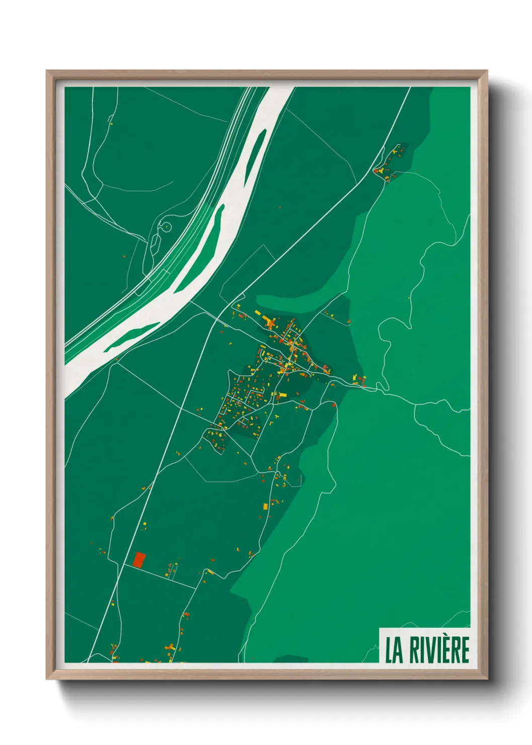 Une affiche de carte sur La Rivière