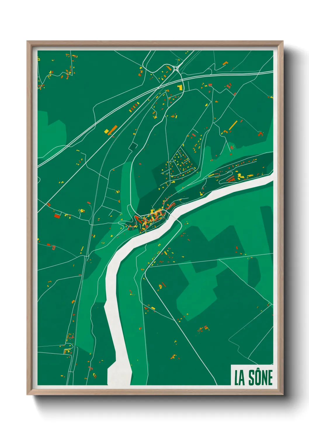 Une affiche de carte sur La Sône