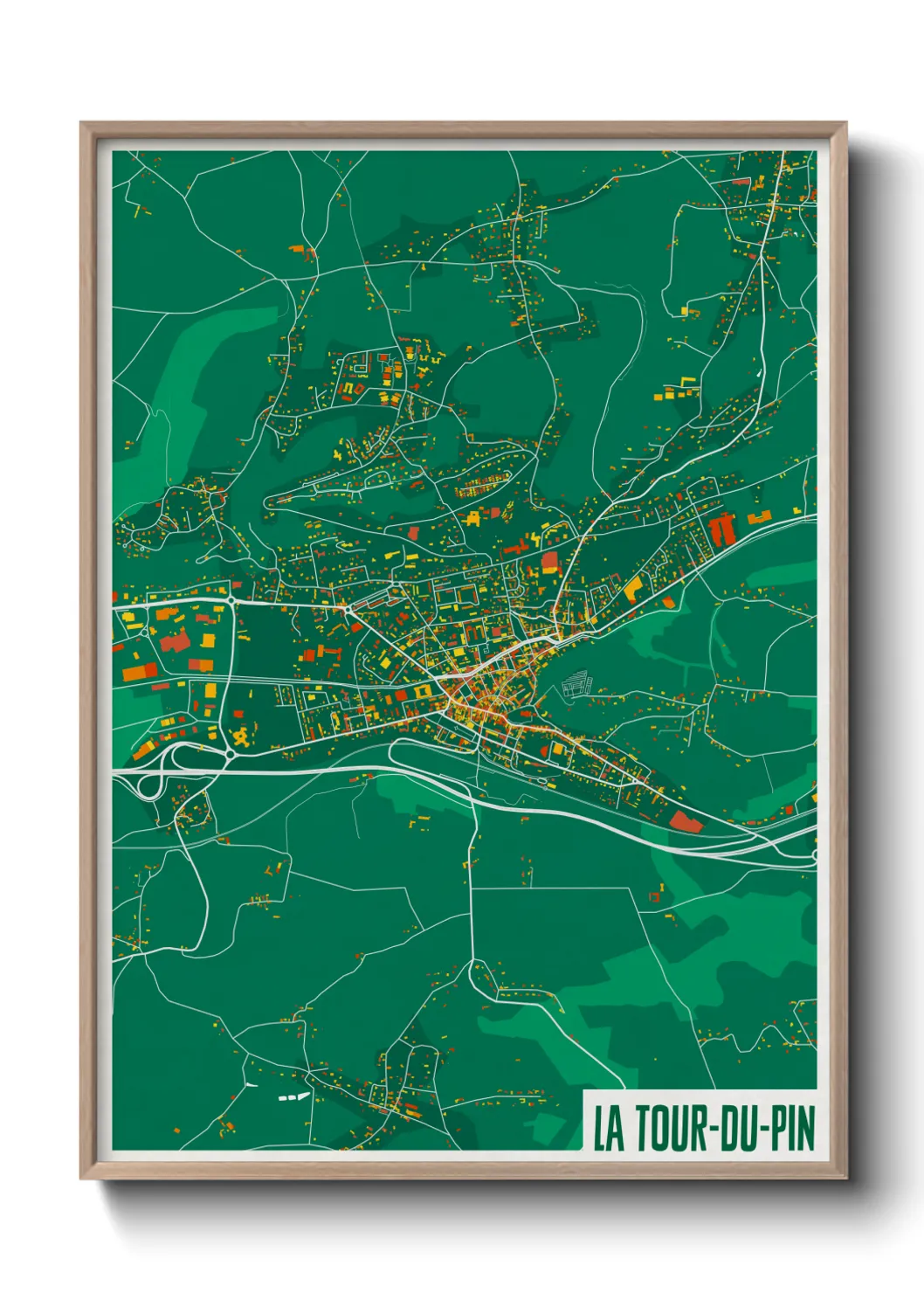 Une affiche de carte sur La Tour-du-Pin