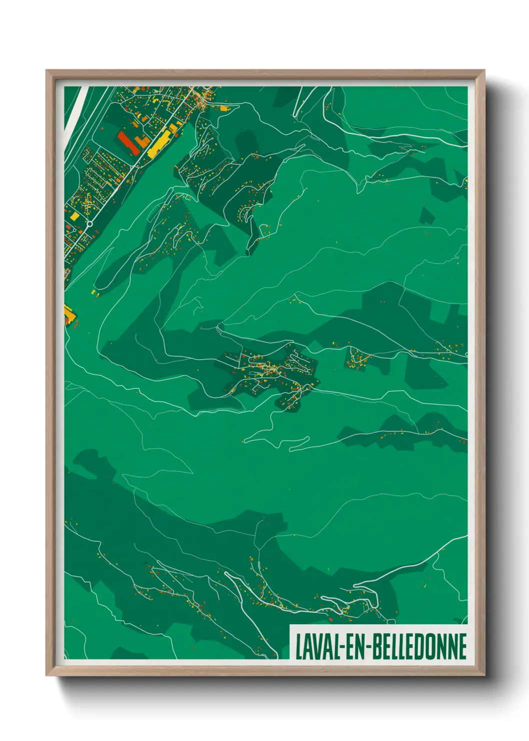 Une affiche de carte sur Laval-en-Belledonne