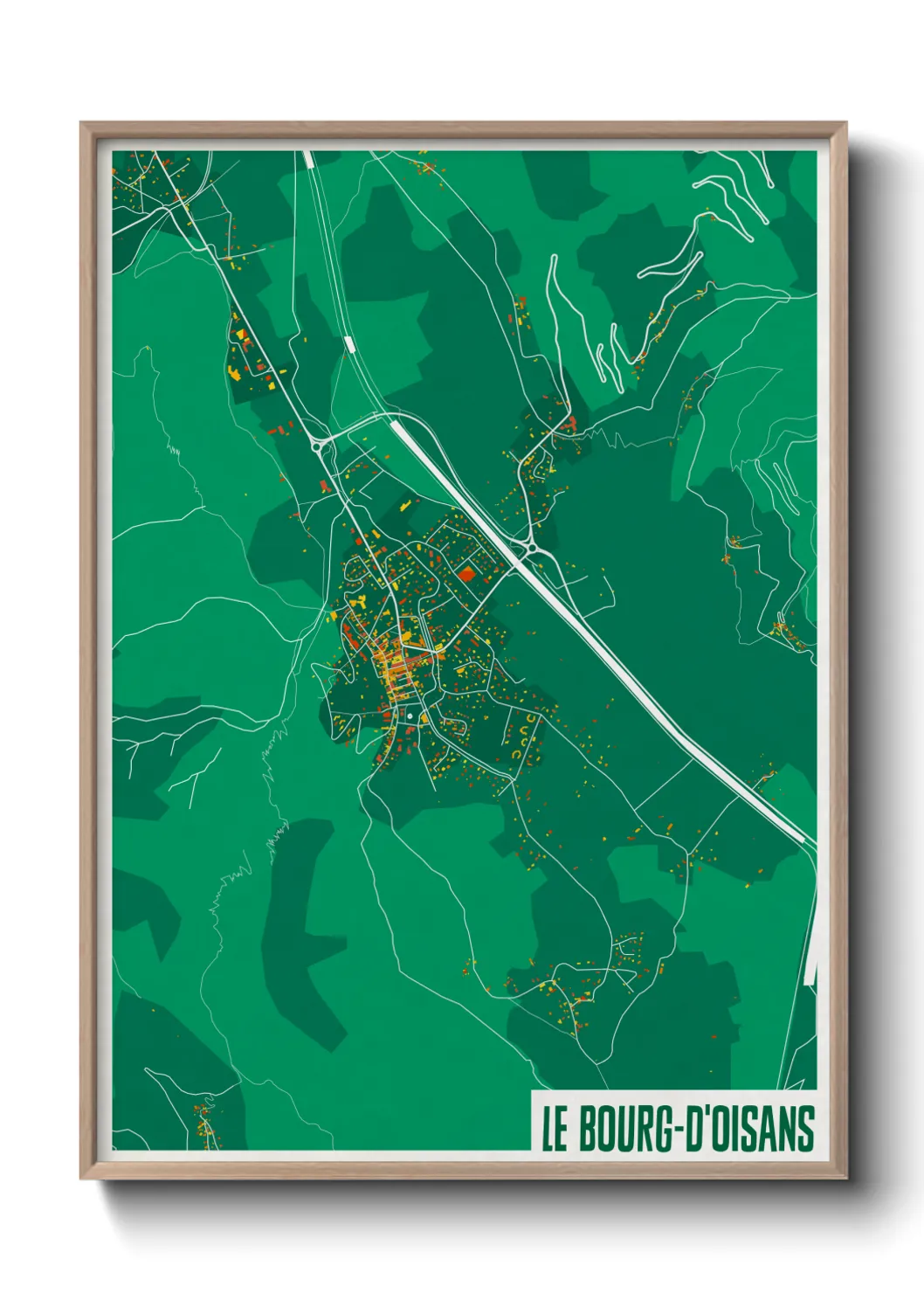 Une affiche de carte sur Le Bourg-d'Oisans