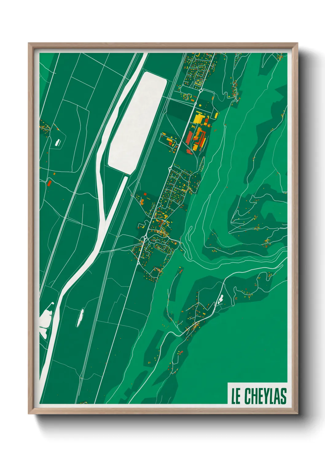 Une affiche de carte sur Le Cheylas