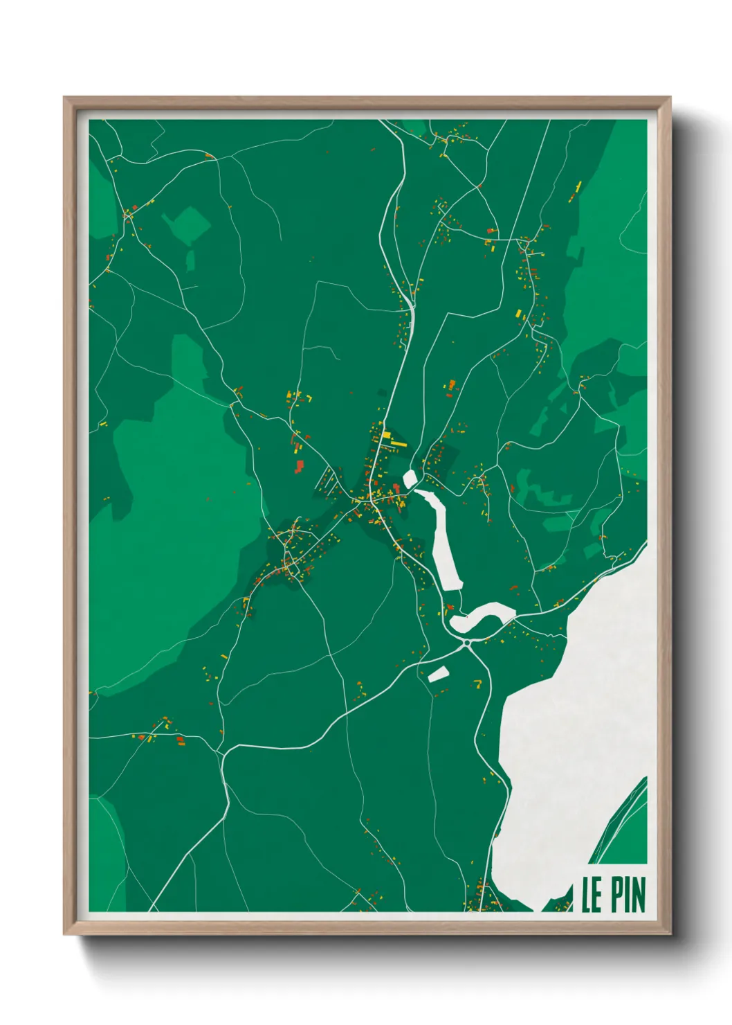 Une affiche de carte sur Le Pin