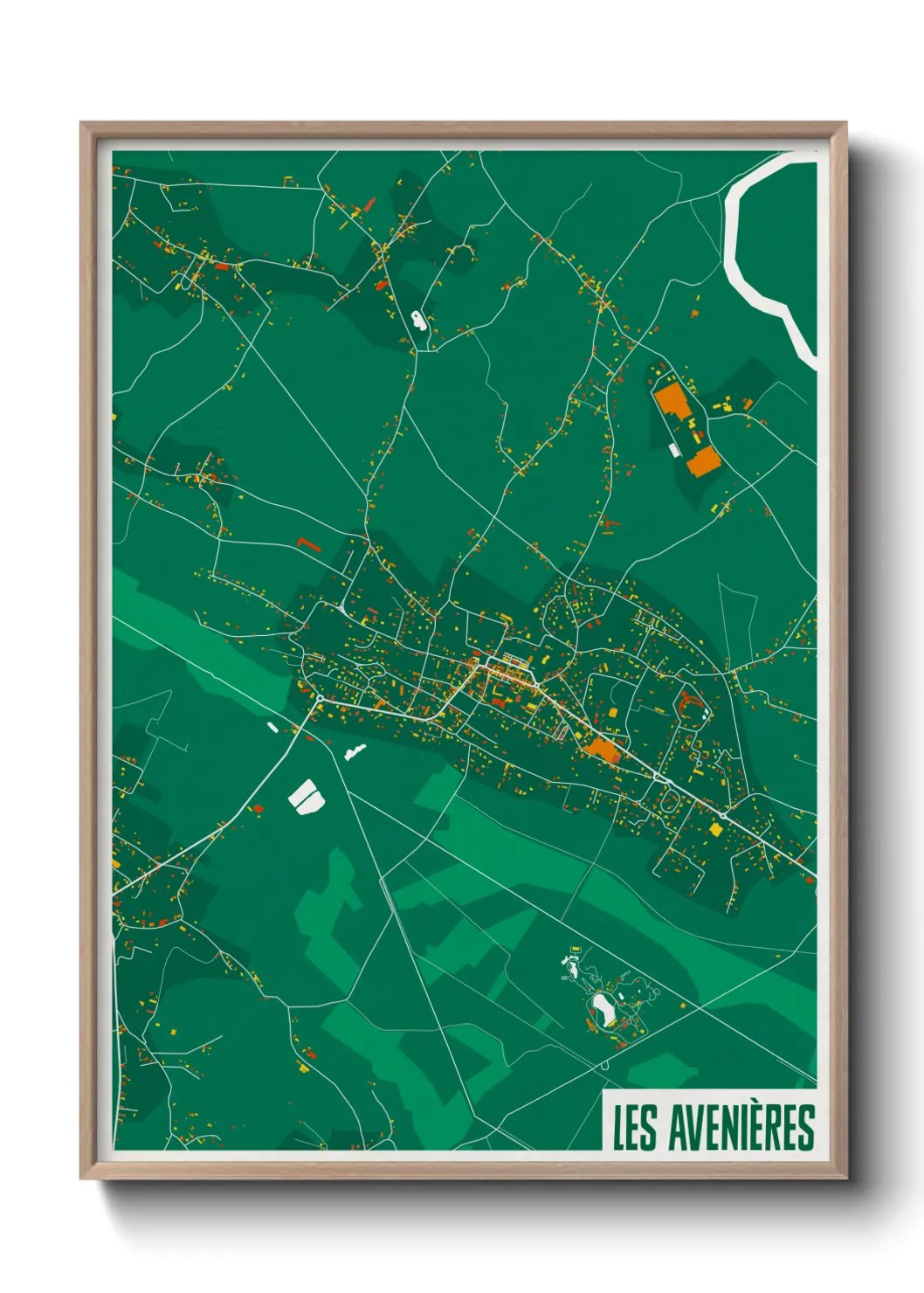 Une affiche de carte sur Les Avenières