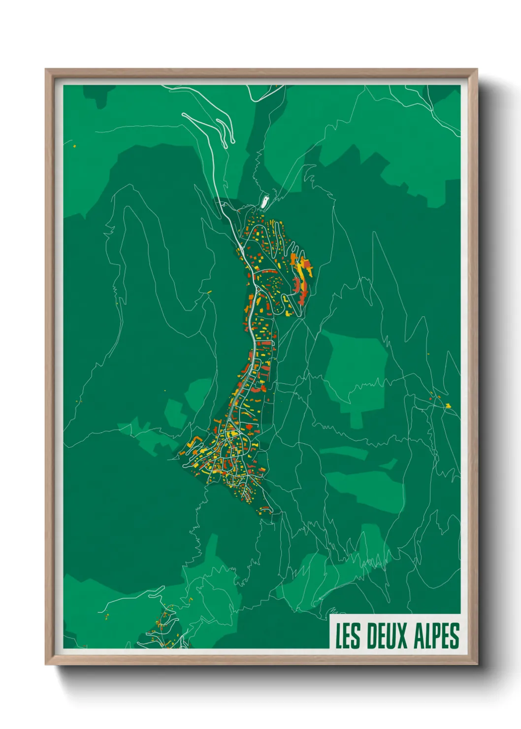 Une affiche de carte sur Les Deux Alpes