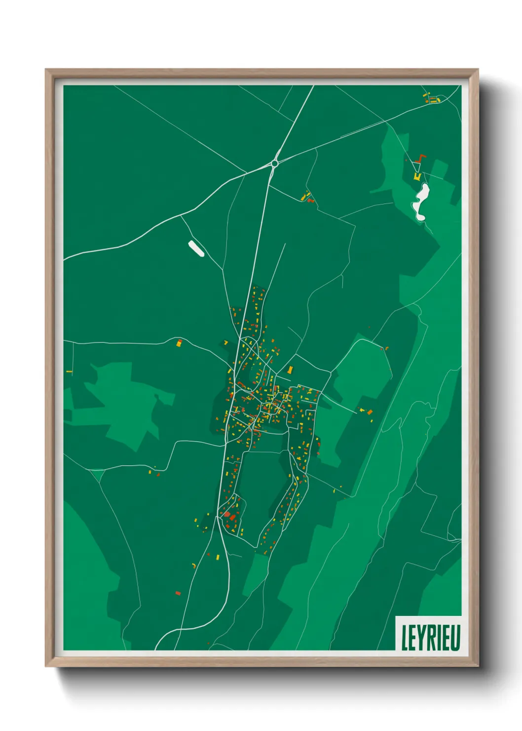 Une affiche de carte sur Leyrieu
