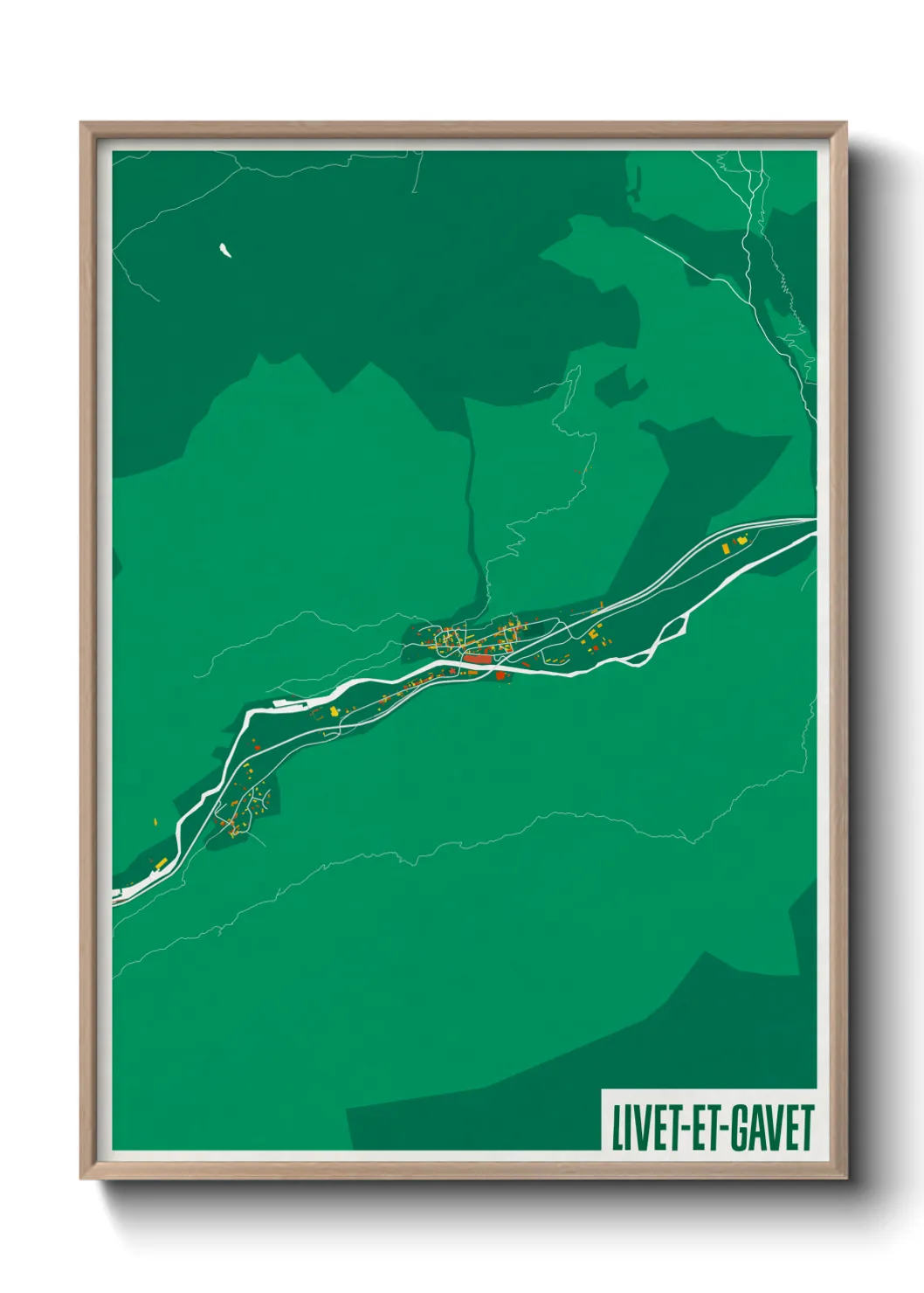 Une affiche de carte sur Livet-et-Gavet
