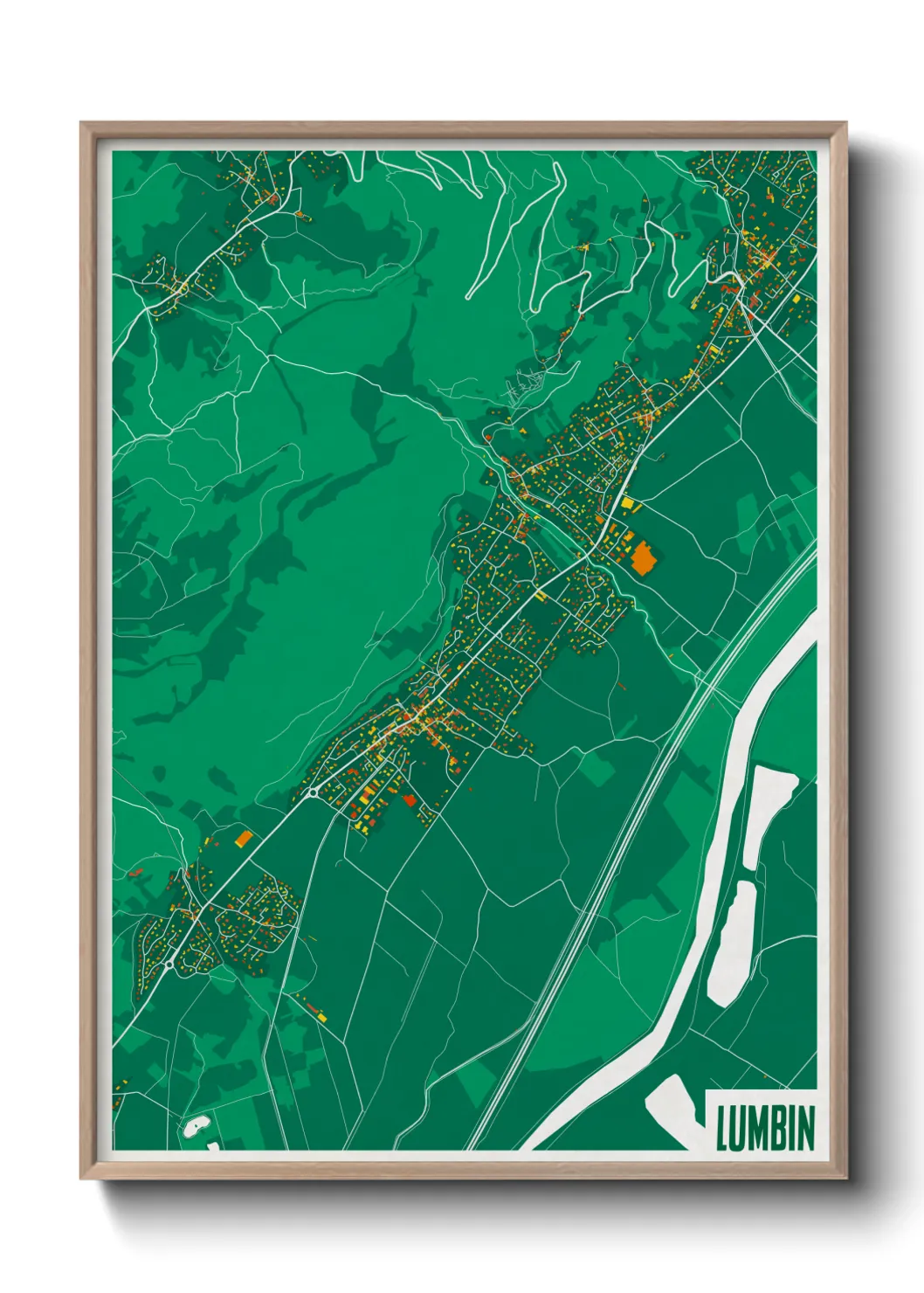 Une affiche de carte sur Lumbin