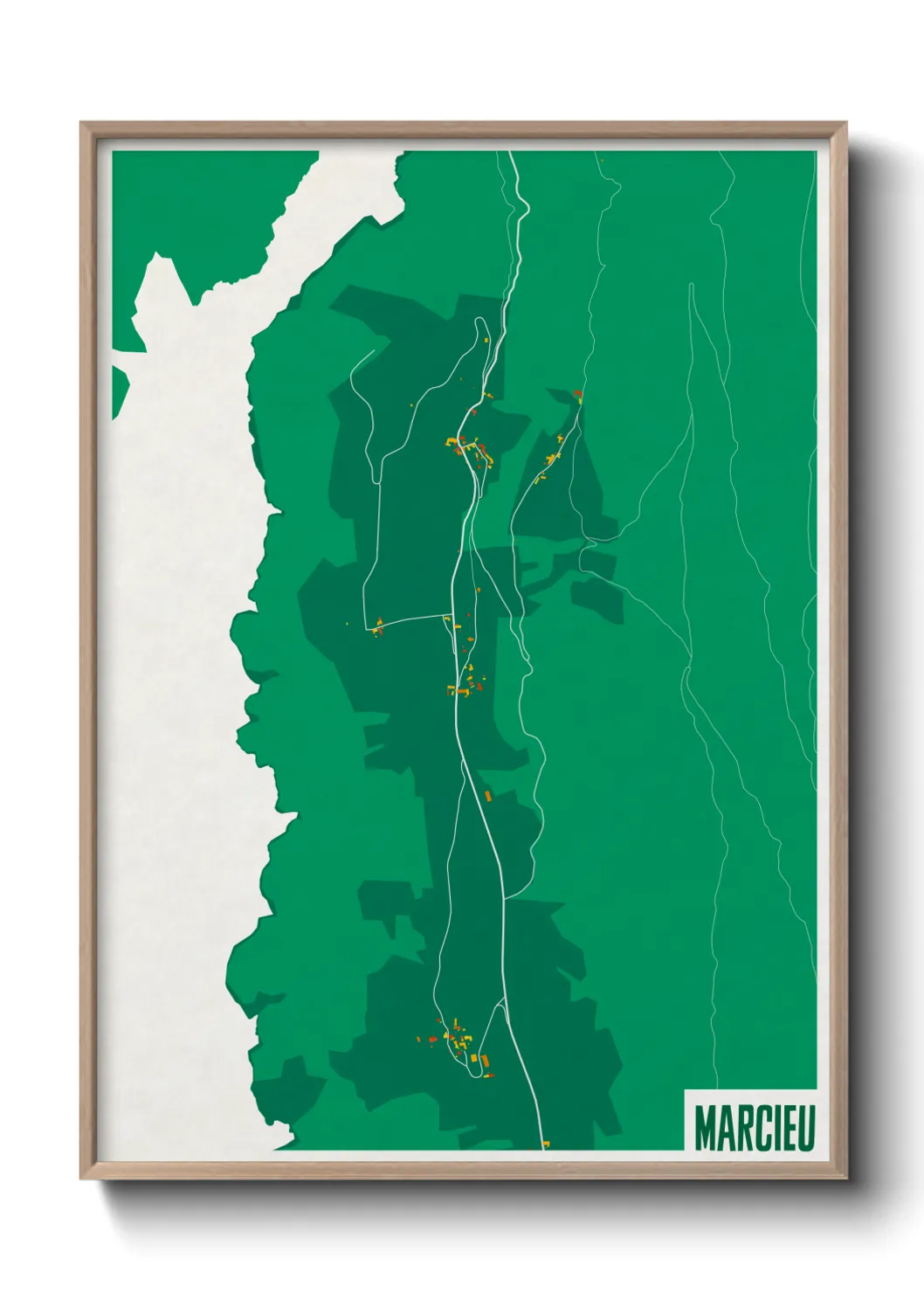 Une affiche de carte sur Marcieu