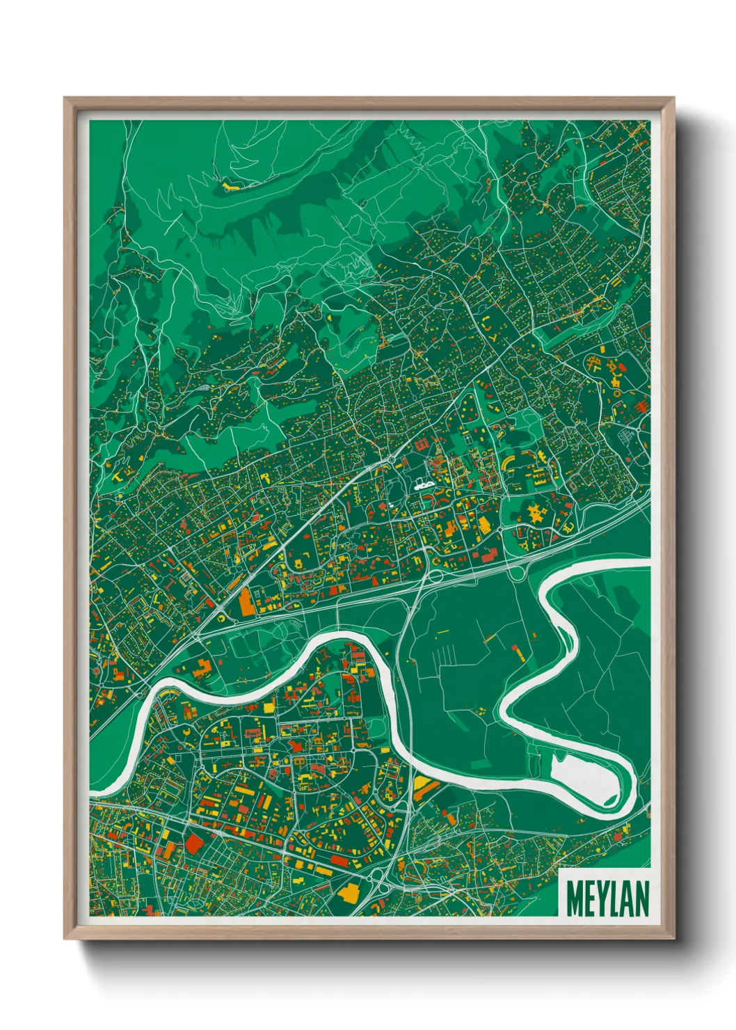 Une affiche de carte sur Meylan