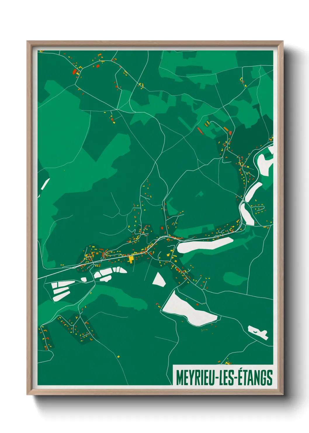 Une affiche de carte sur Meyrieu-les-Étangs