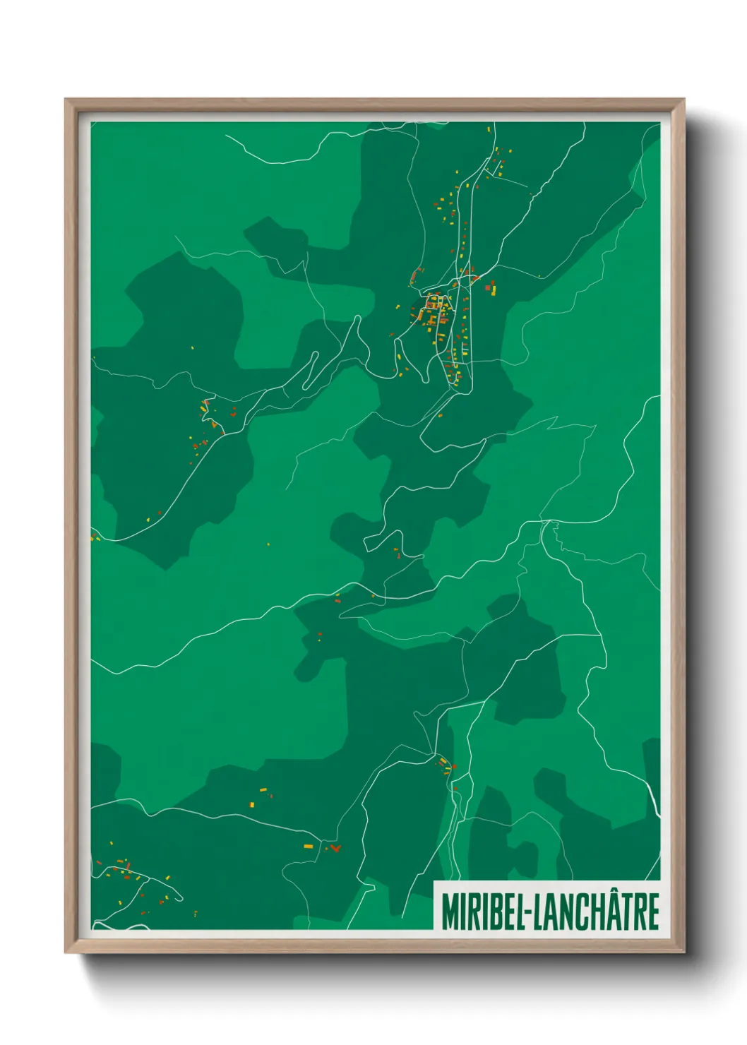 Une affiche de carte sur Miribel-Lanchâtre