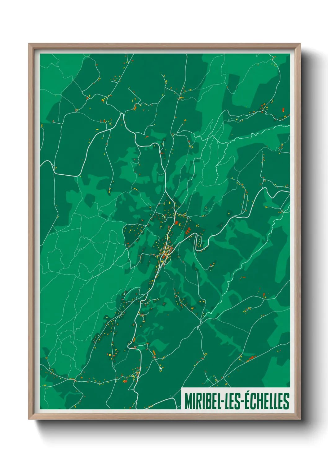 Une affiche de carte sur Miribel-les-Échelles