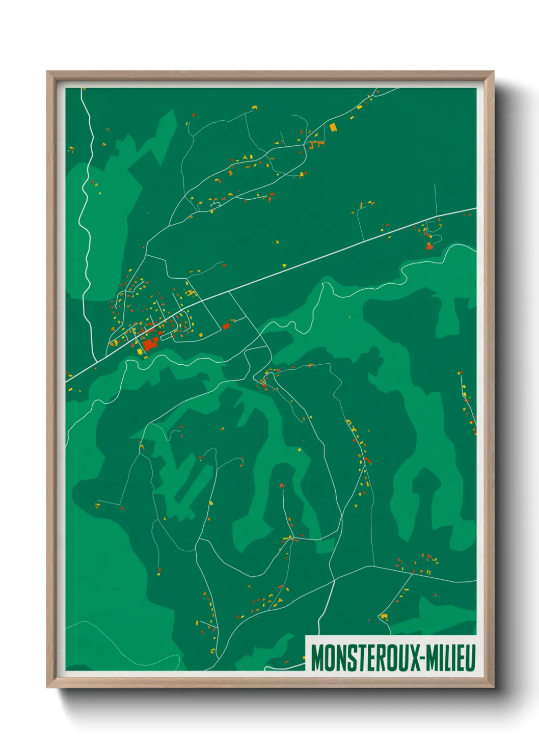 Une affiche de carte sur Monsteroux-Milieu