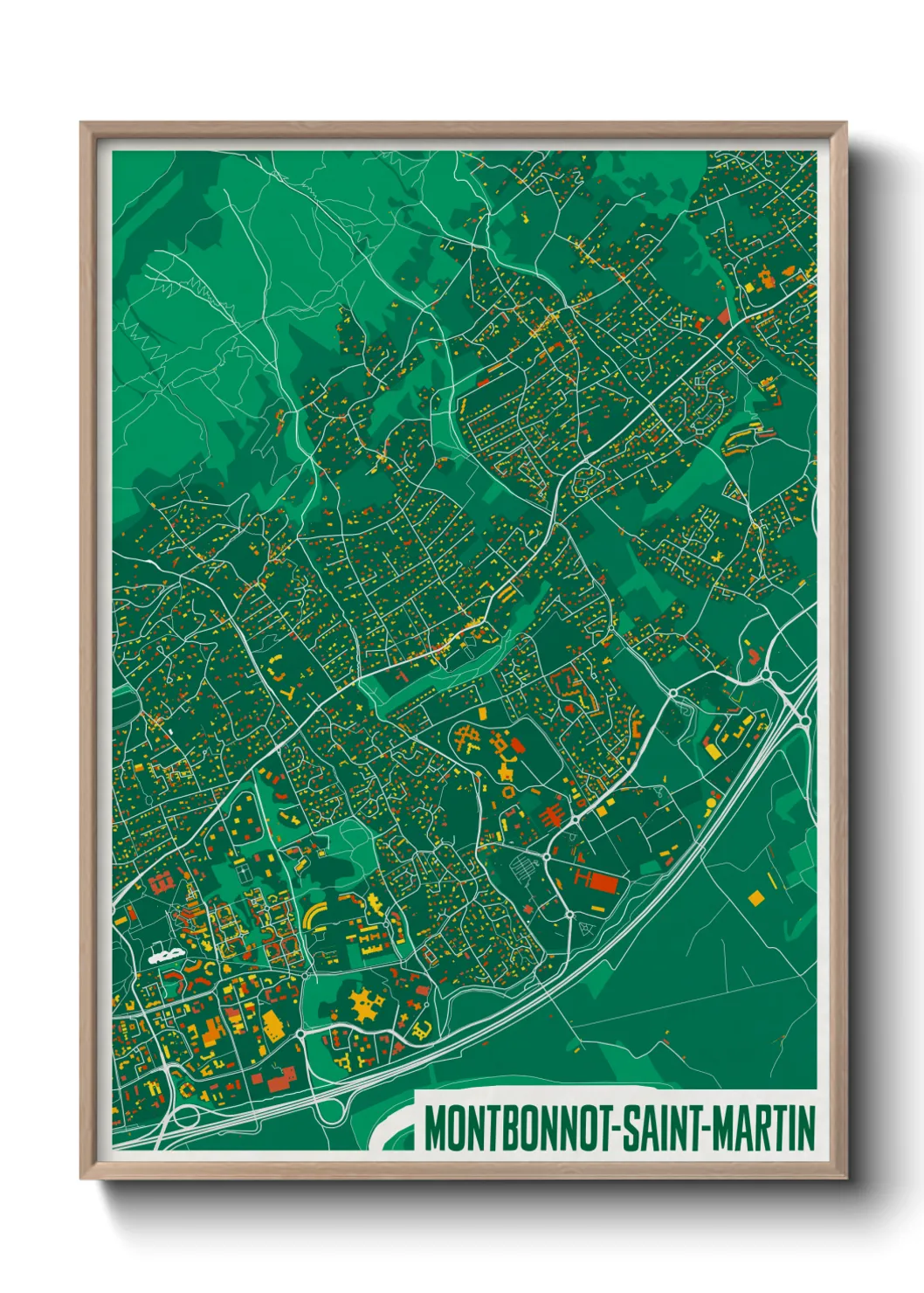 Une affiche de carte sur Montbonnot-Saint-Martin