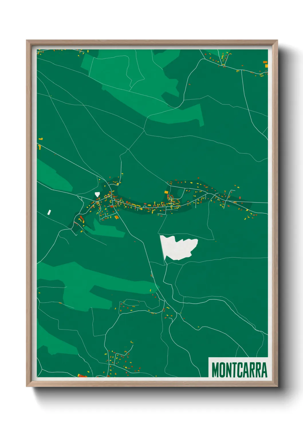 Une affiche de carte sur Montcarra