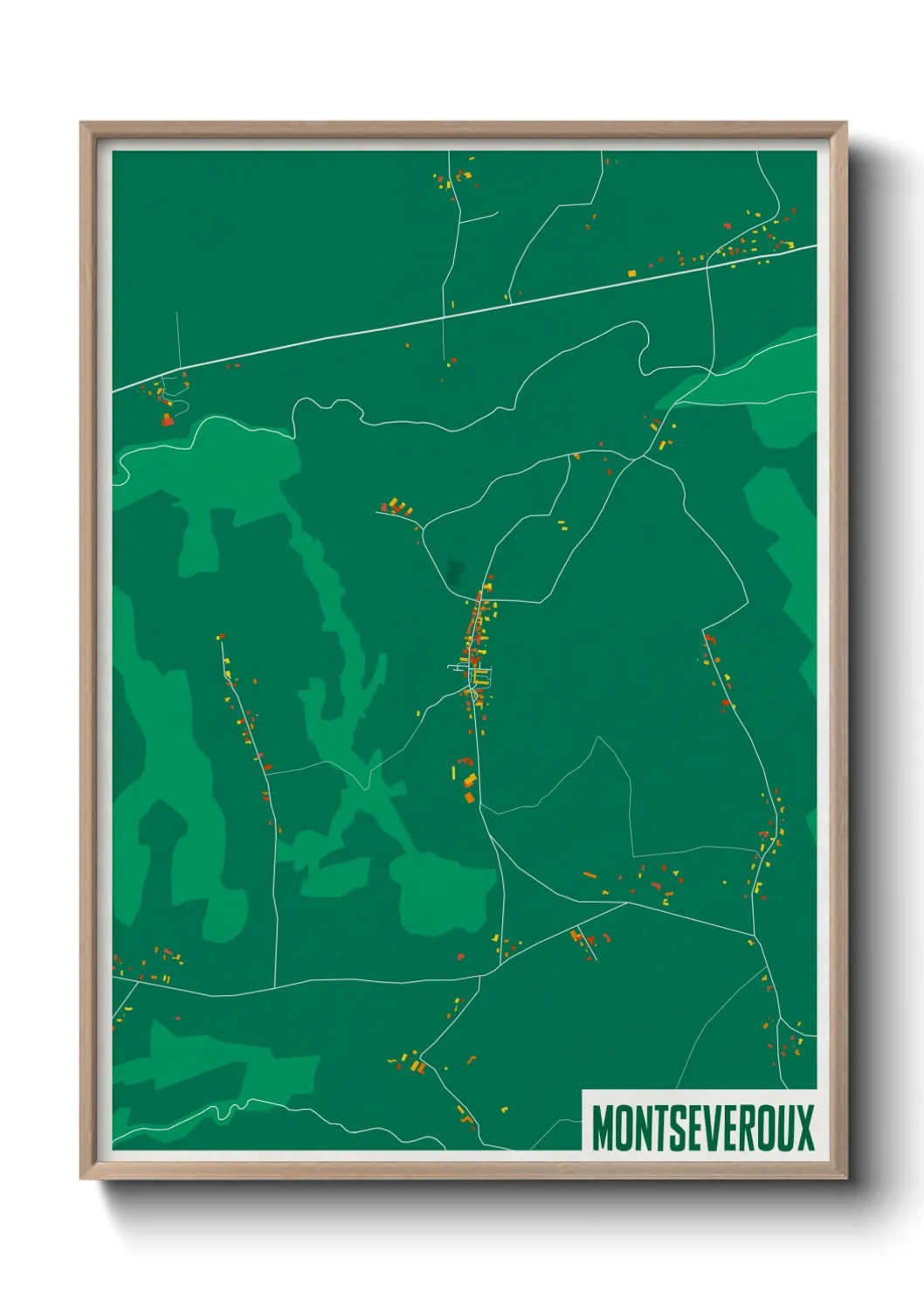 Une affiche de carte sur Montseveroux