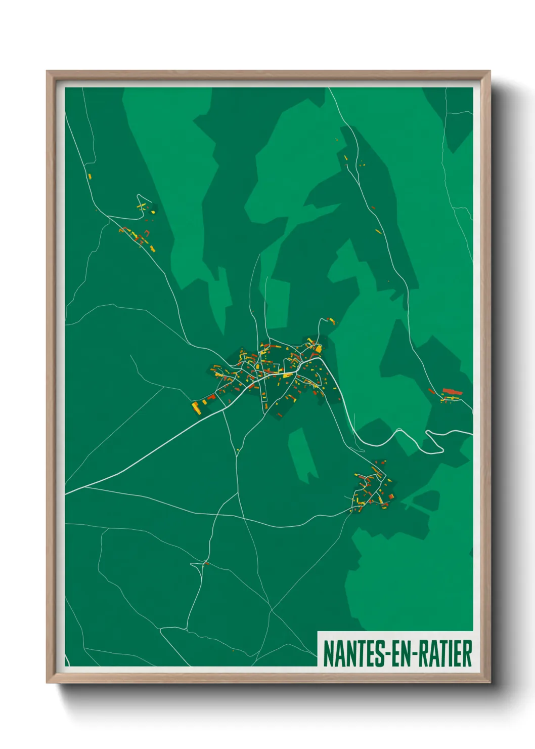 Une affiche de carte sur Nantes-en-Ratier
