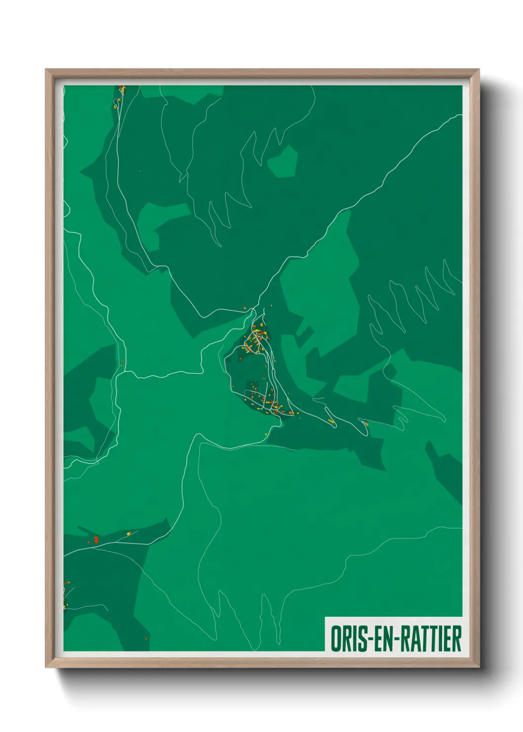 Une affiche de carte sur Oris-en-Rattier