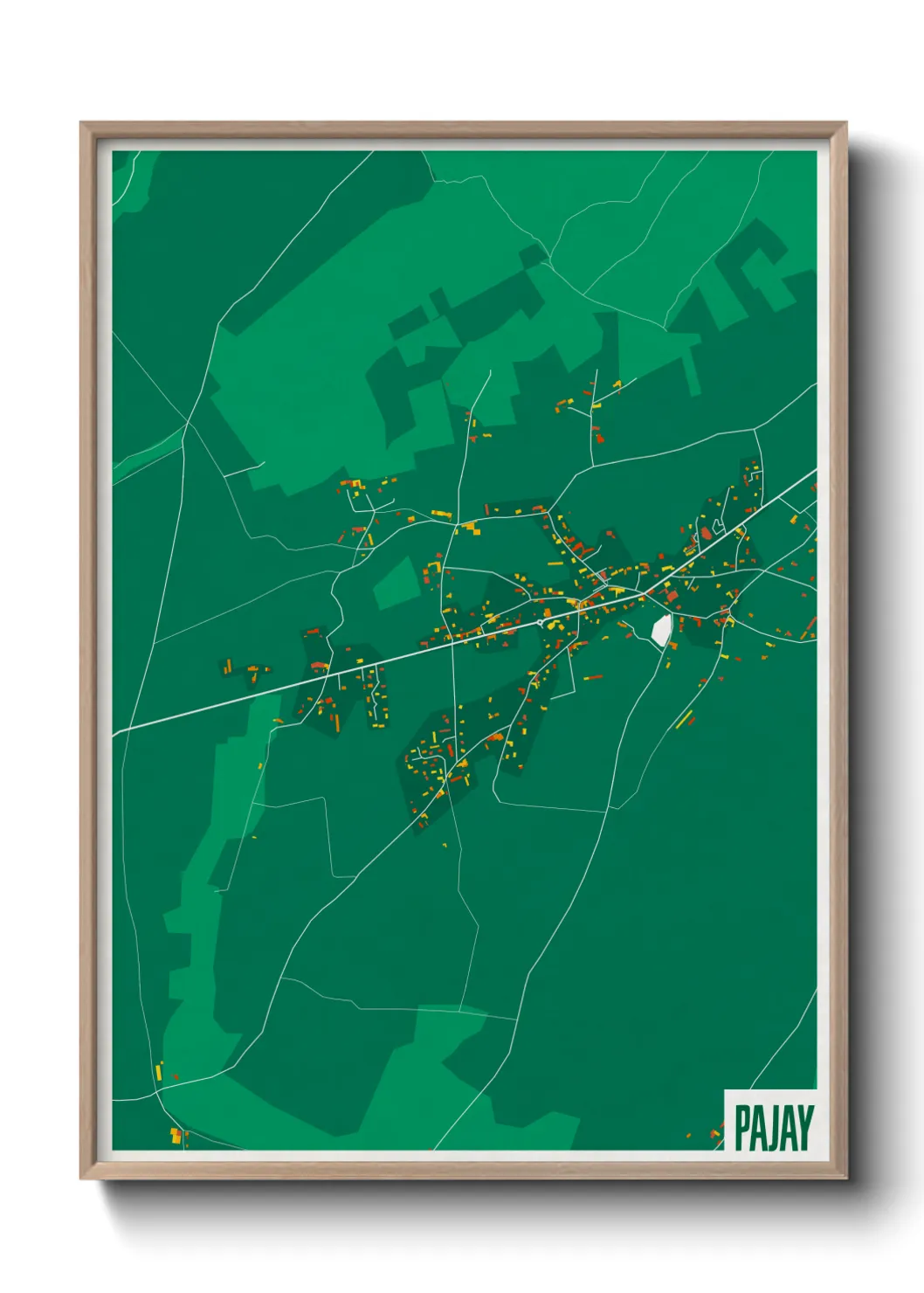 Une affiche de carte sur Pajay