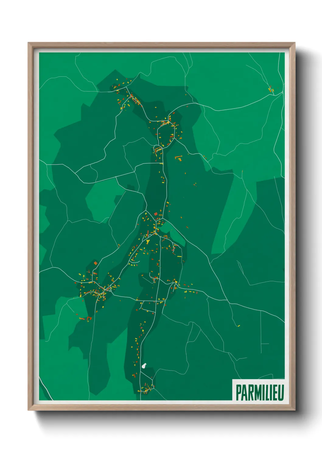 Une affiche de carte sur Parmilieu