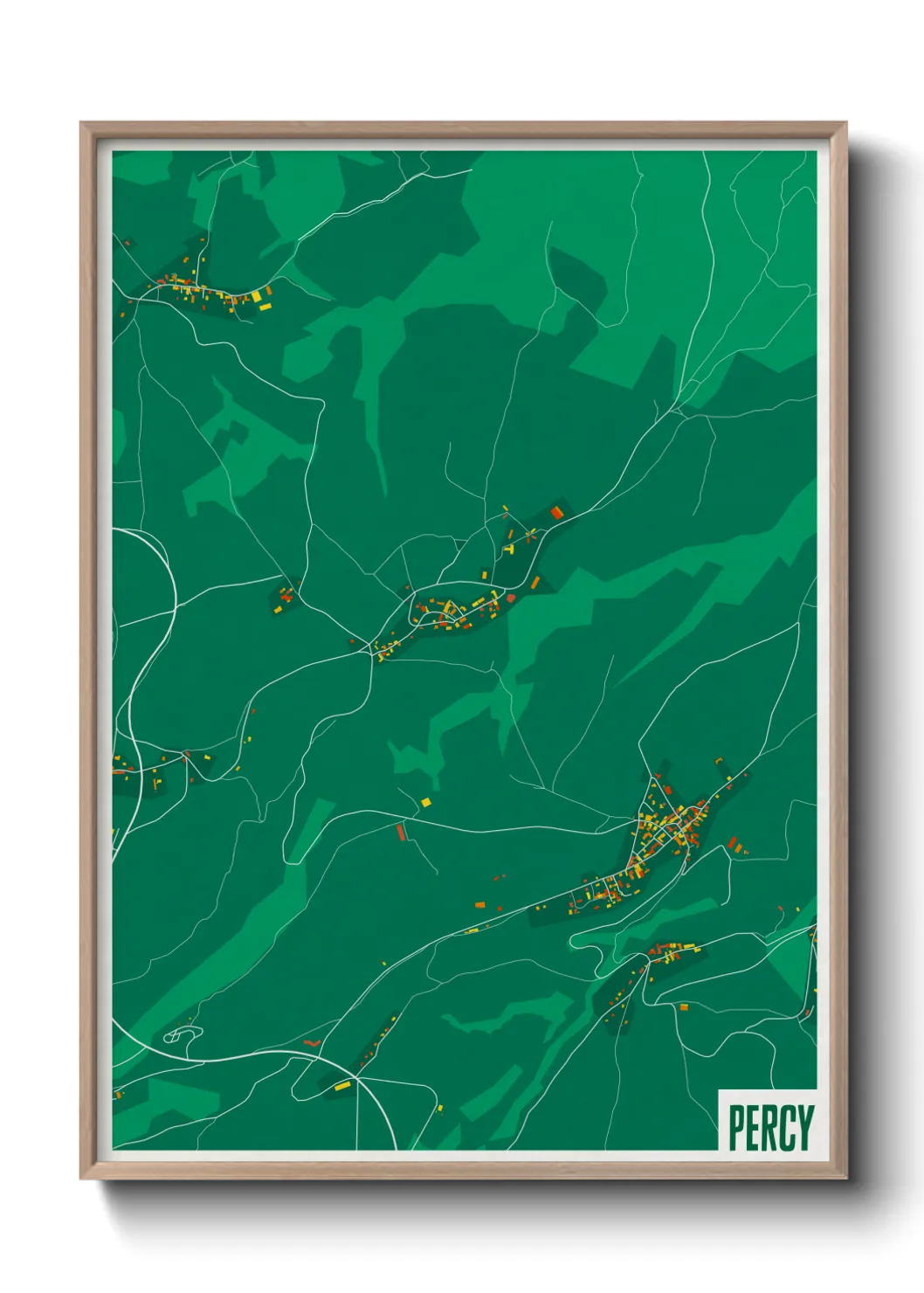 Une affiche de carte sur Percy
