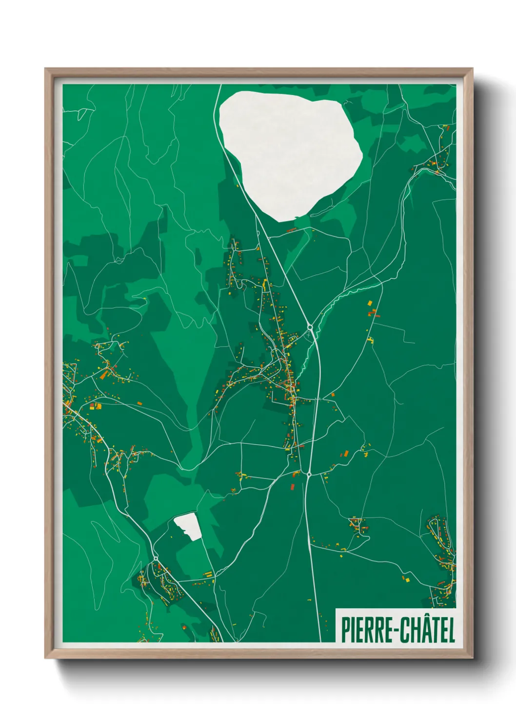 Une affiche de carte sur Pierre-Châtel