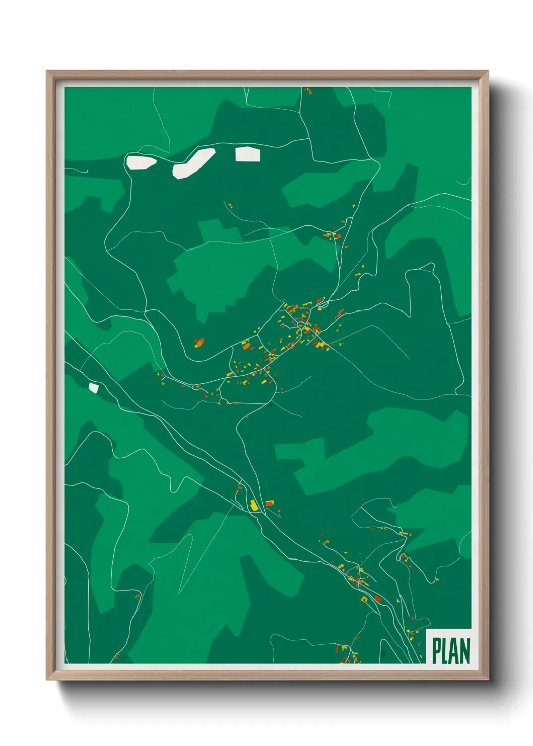 Une affiche de carte sur Plan