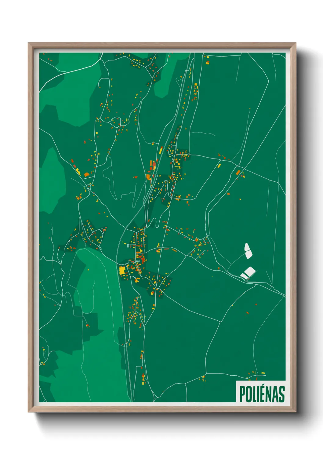Une affiche de carte sur Poliénas