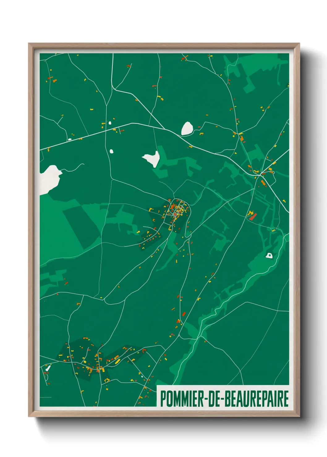 Une affiche de carte sur Pommier-de-Beaurepaire