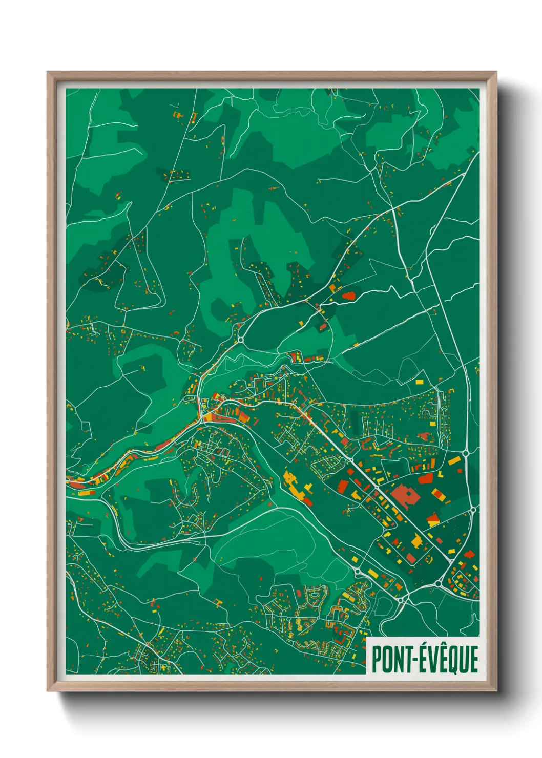 Une affiche de carte sur Pont-Évêque