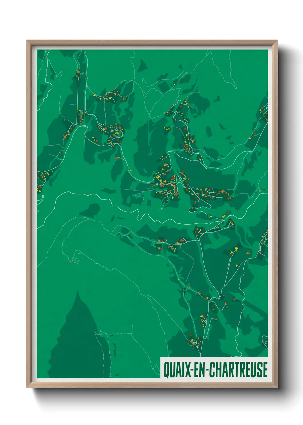 Une affiche de carte sur Quaix-en-Chartreuse