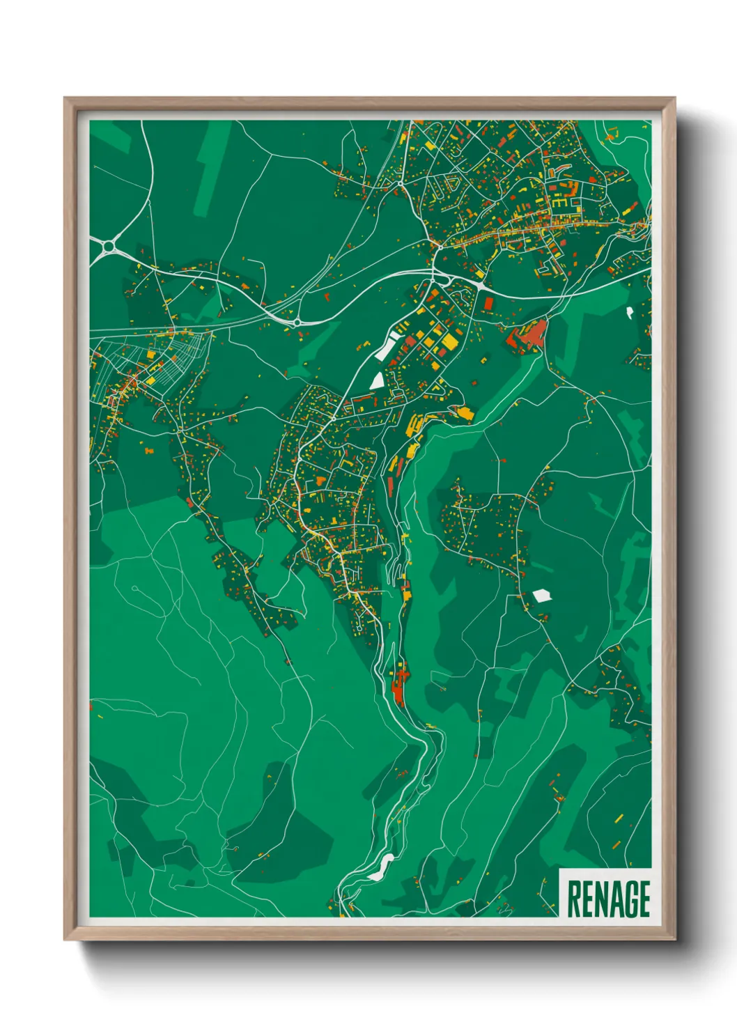 Une affiche de carte sur Renage