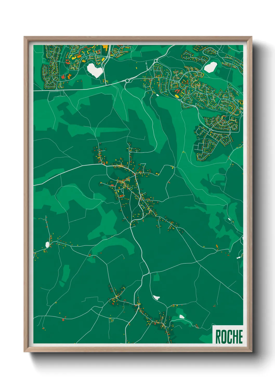 Une affiche de carte sur Roche