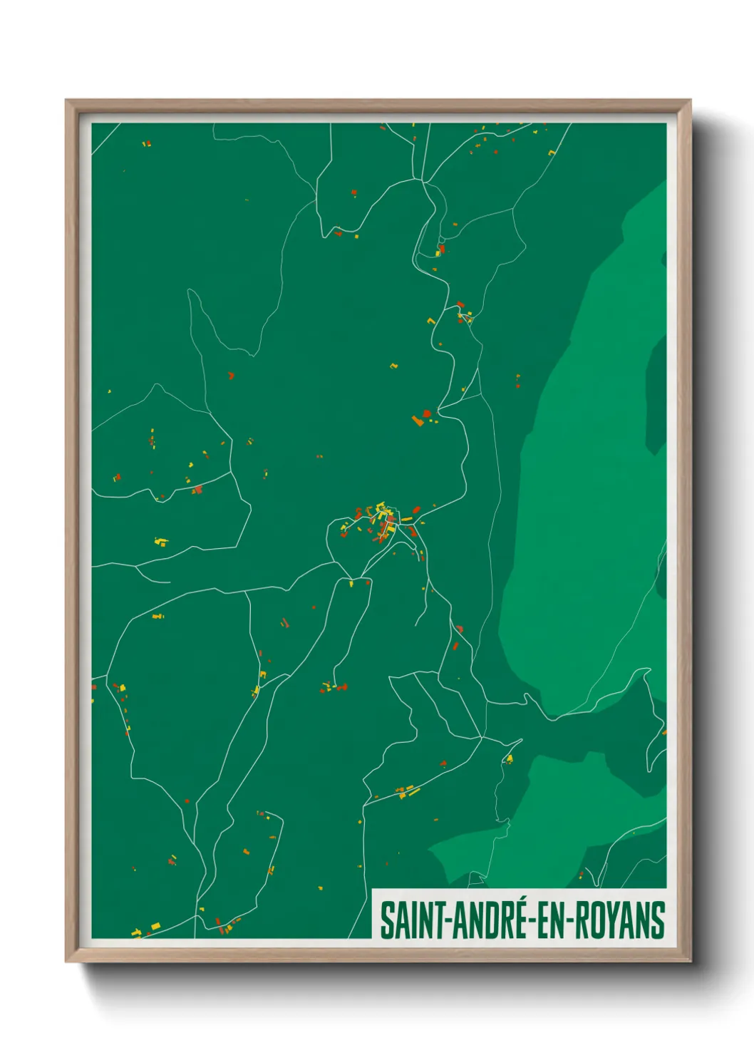 Une affiche de carte sur Saint-André-en-Royans