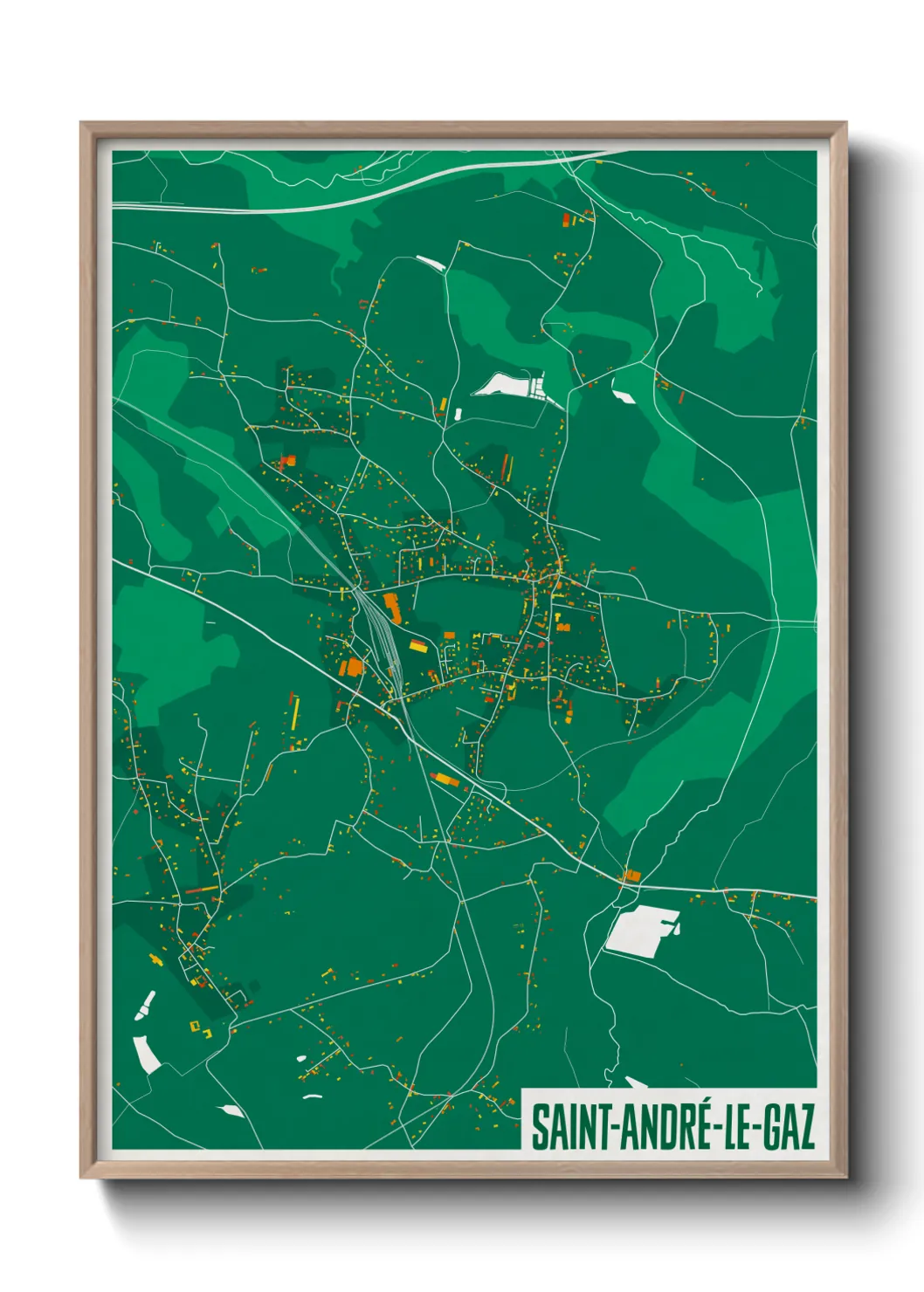 Une affiche de carte sur Saint-André-le-Gaz