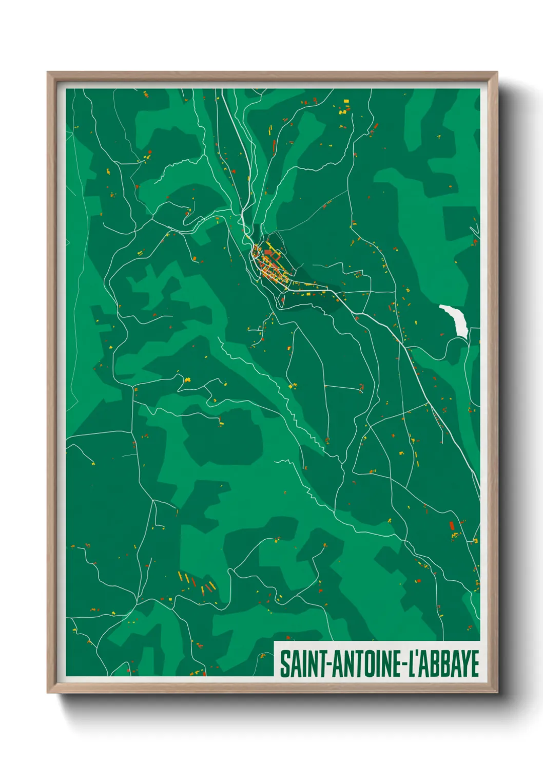 Une affiche de carte sur Saint-Antoine-l'Abbaye