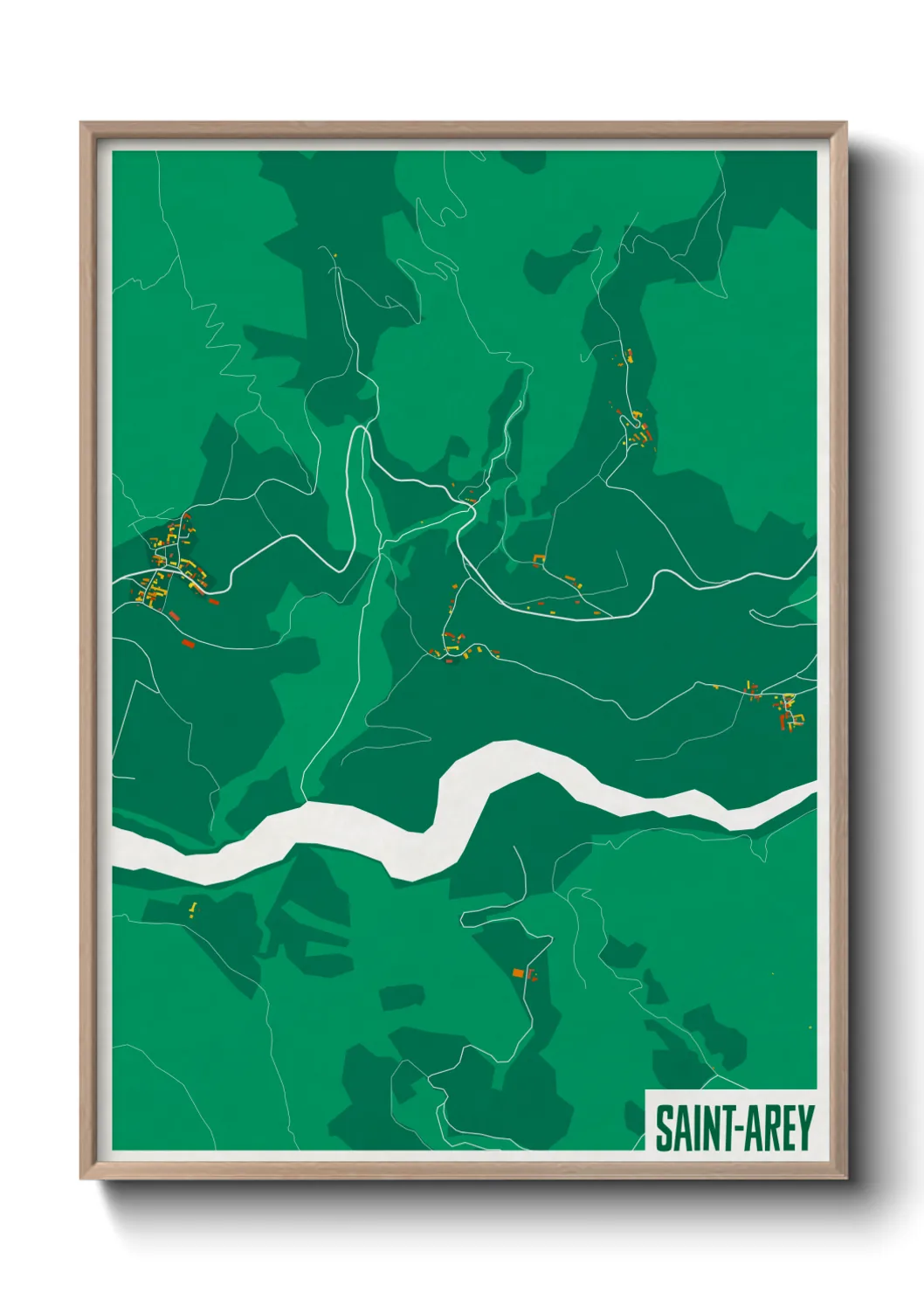 Une affiche de carte sur Saint-Arey