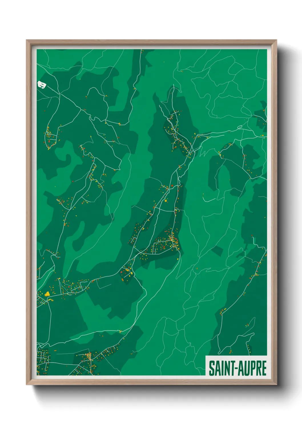 Une affiche de carte sur Saint-Aupre