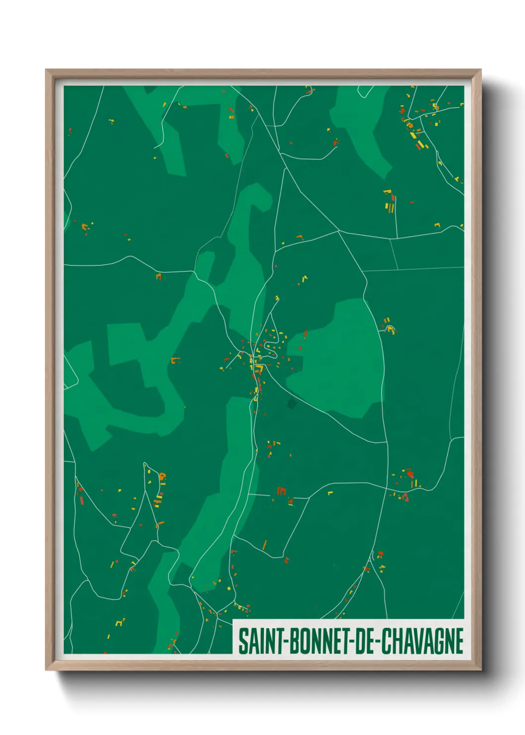 Une affiche de carte sur Saint-Bonnet-de-Chavagne