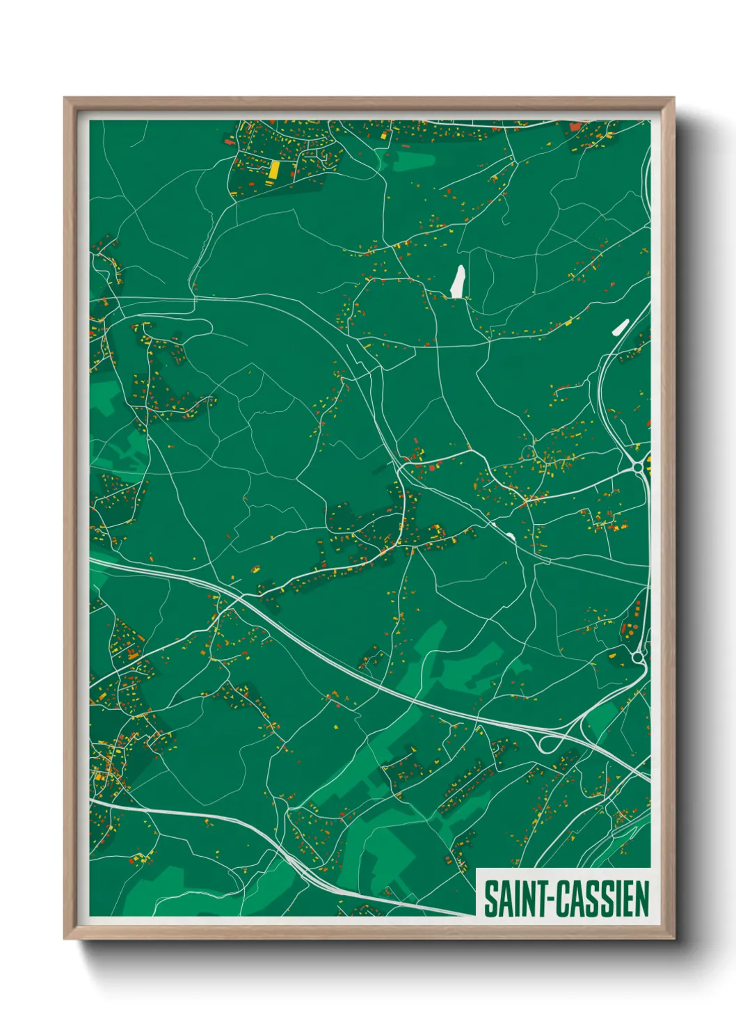 Une affiche de carte sur Saint-Cassien