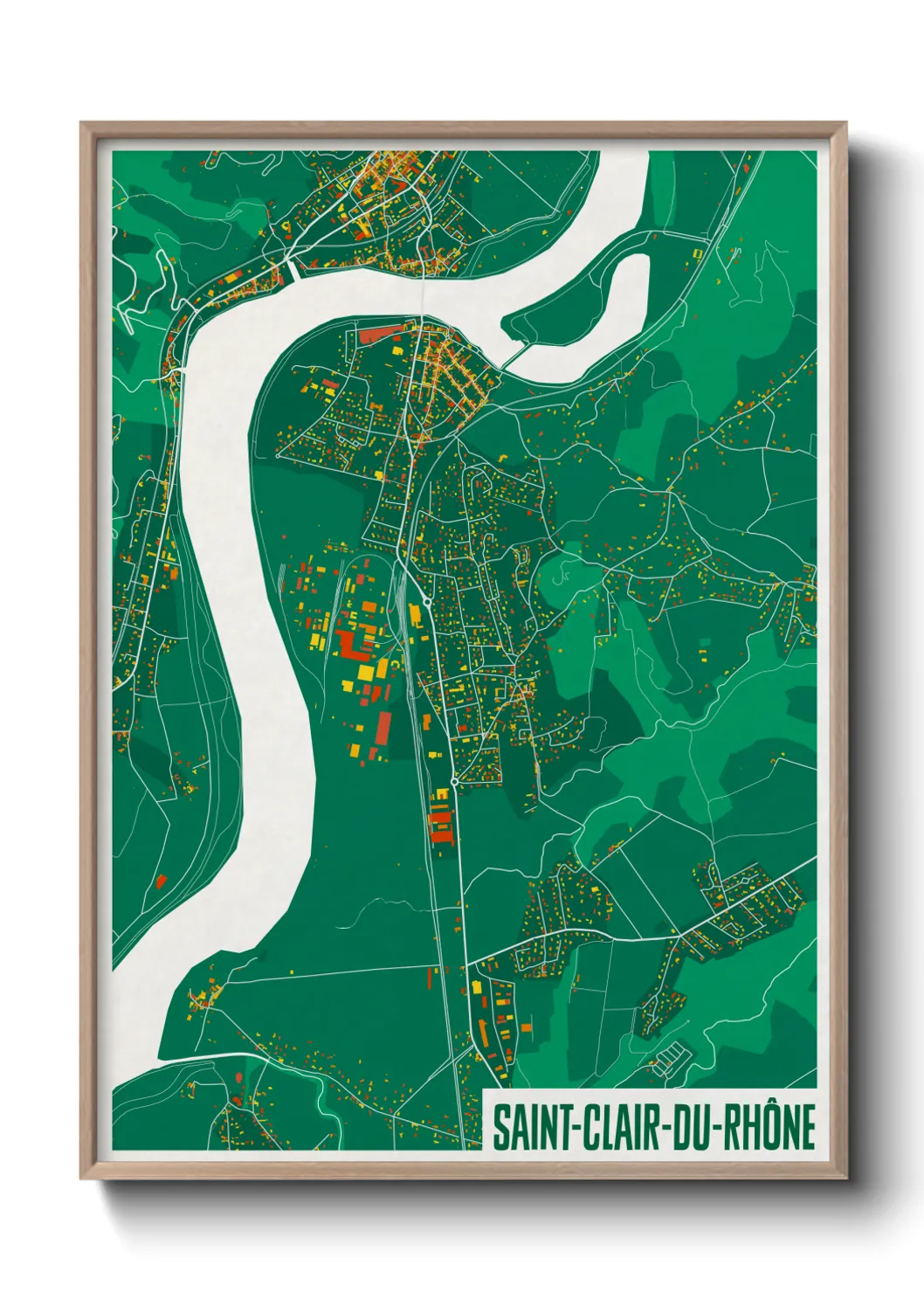 Une affiche de carte sur Saint-Clair-du-Rhône